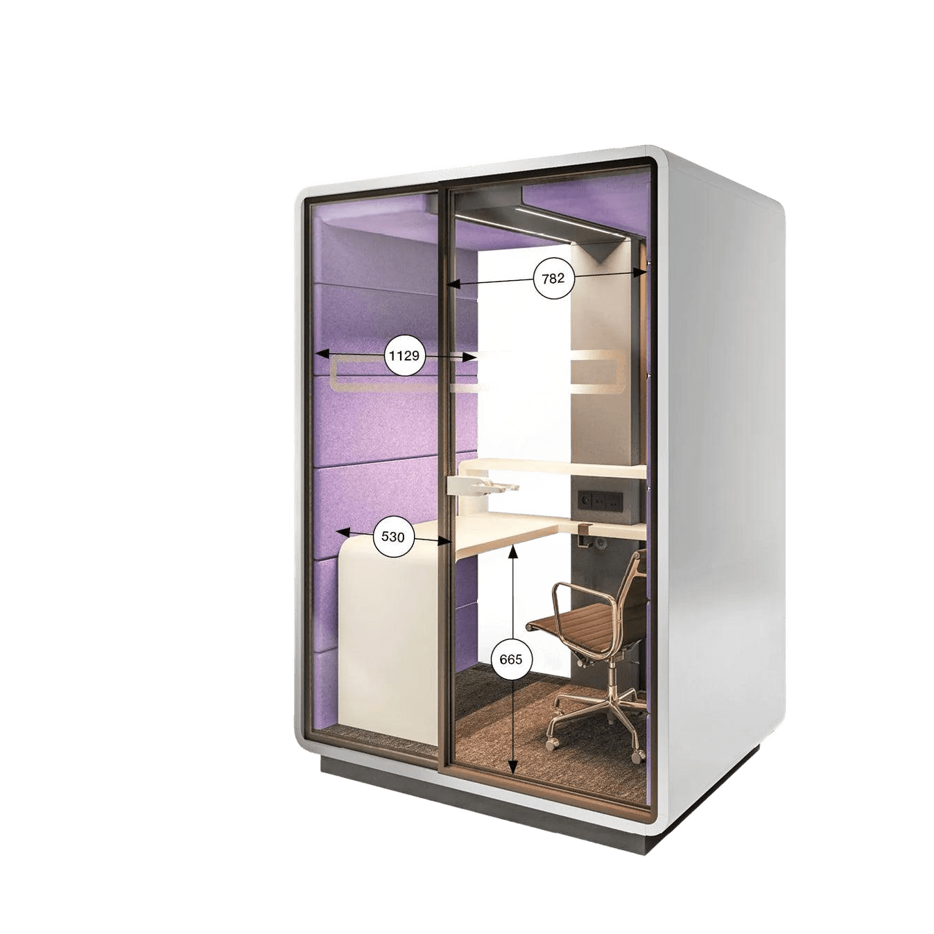 Hush Sit and Stand Work Pod White Hush Exterior