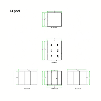 Inapod M Pod 1 - 8 Person Meeting Pod Silver Inapod Exterior 3000d x 2400w