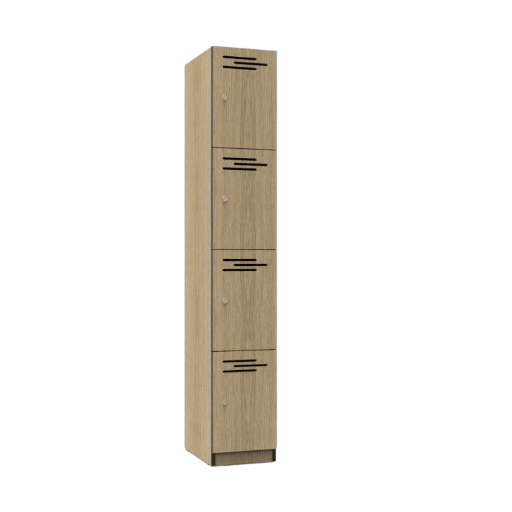 Infinity 4 Door Melamine Locker Natural Oak