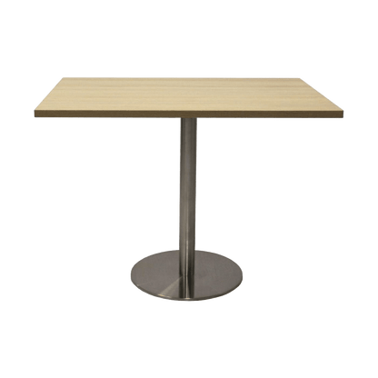 Infinity Square Meeting Table Natural Oak Stainless Steel - Office Furniture Company