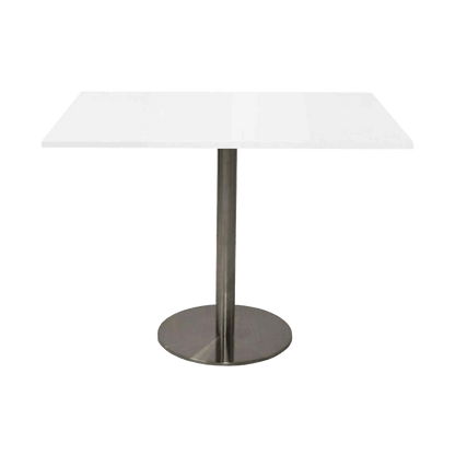Infinity Square Meeting Table White Stainless Steel - Office Furniture Company