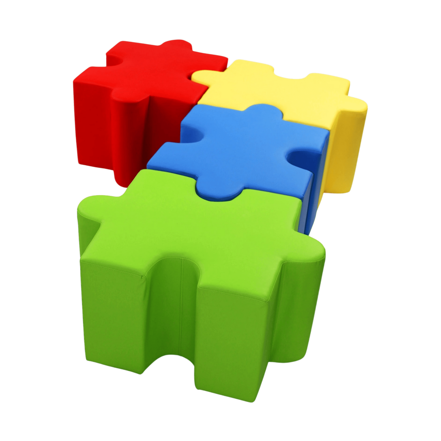 Jigsaw Puzzle Shaped Ottoman Blue