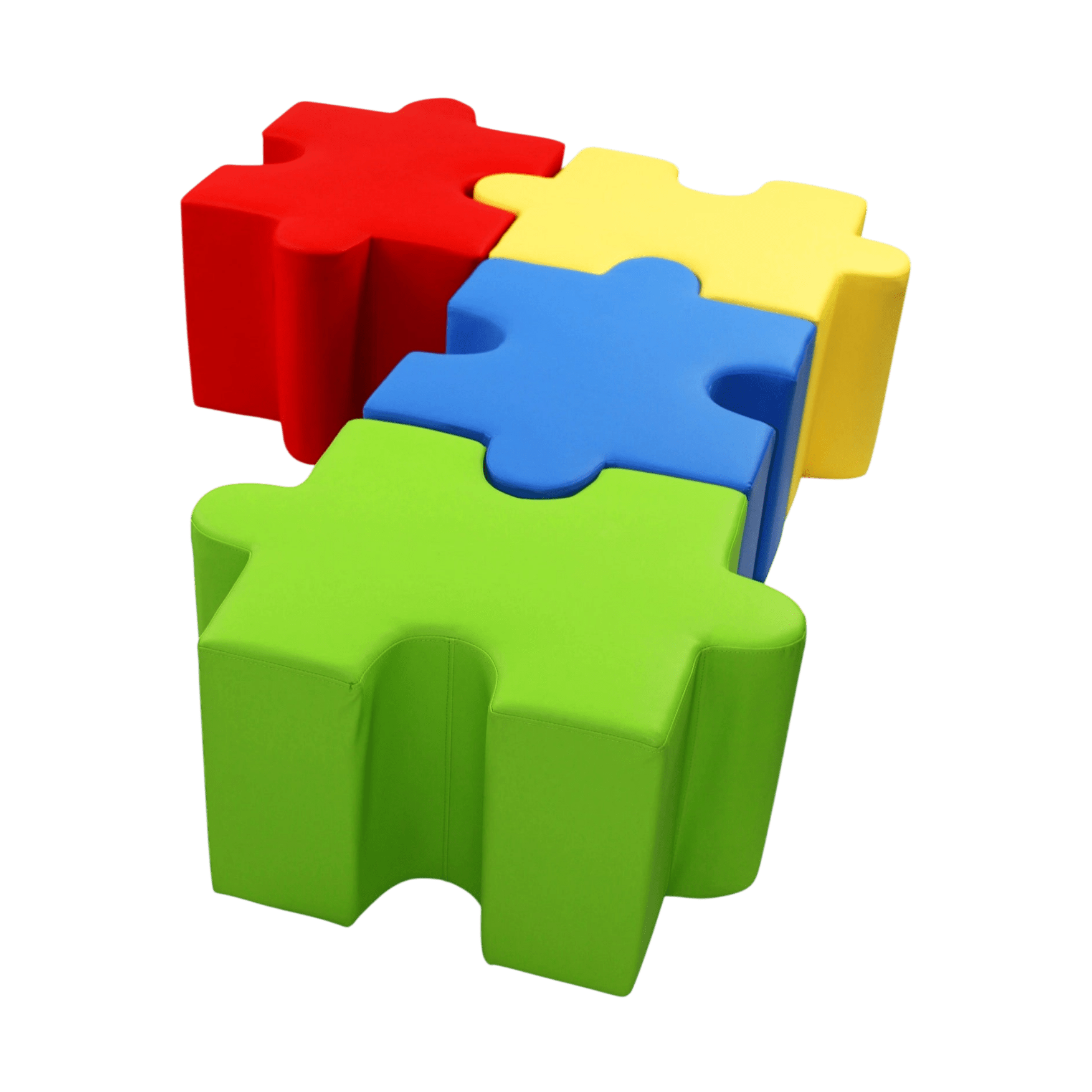 Jigsaw Puzzle Shaped Ottoman Blue