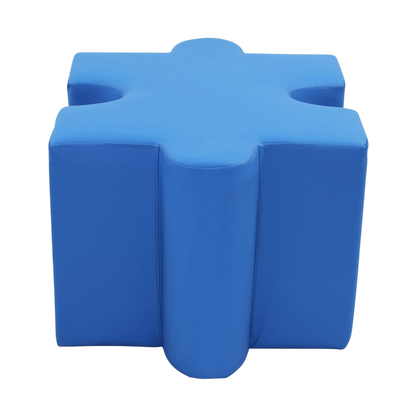 Jigsaw Puzzle Shaped Ottoman Blue