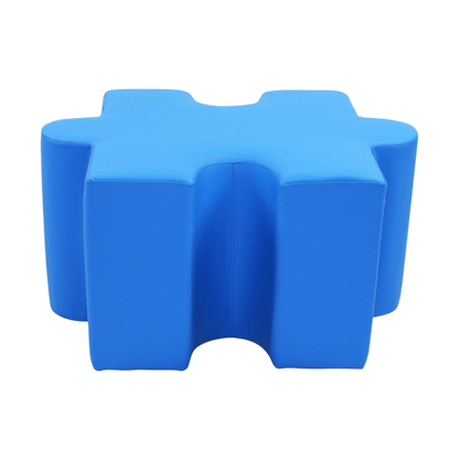 Jigsaw Puzzle Shaped Ottoman Blue