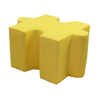 Jigsaw Puzzle Shaped Ottoman Blue