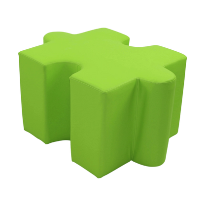 Jigsaw Puzzle Shaped Ottoman Blue