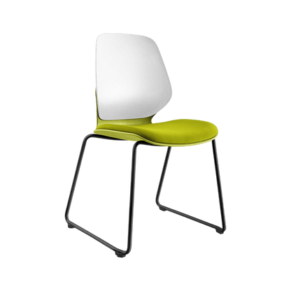 Kaleido White Back Sled Base Chair Blue