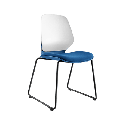 Kaleido White Back Sled Base Chair Blue