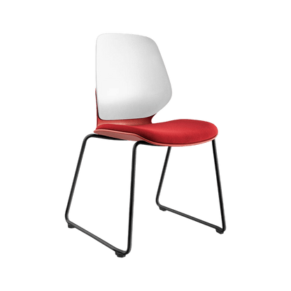 Kaleido White Back Sled Base Chair Blue