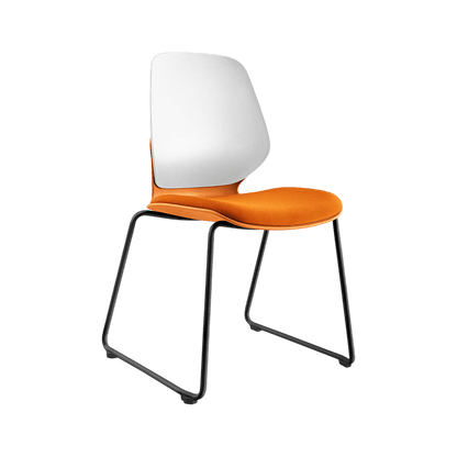 Kaleido White Back Sled Base Chair Blue