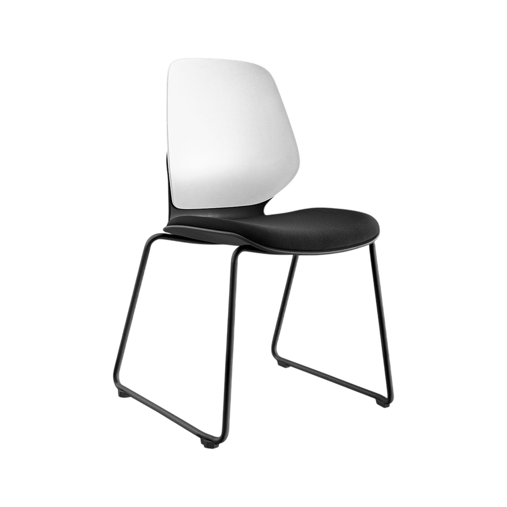 Kaleido White Back Sled Base Chair Blue