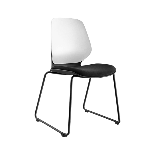 Kaleido White Back Sled Base Chair Blue