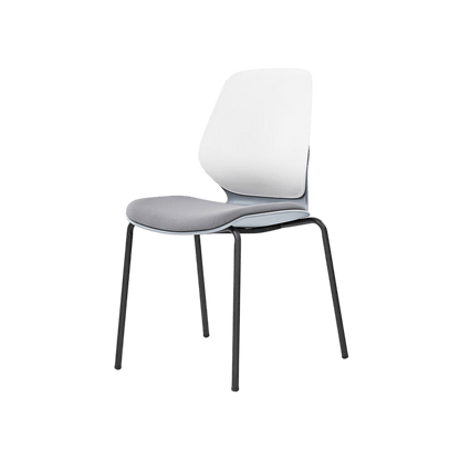 Kaleido White Back Steel Chair Black Fabric No