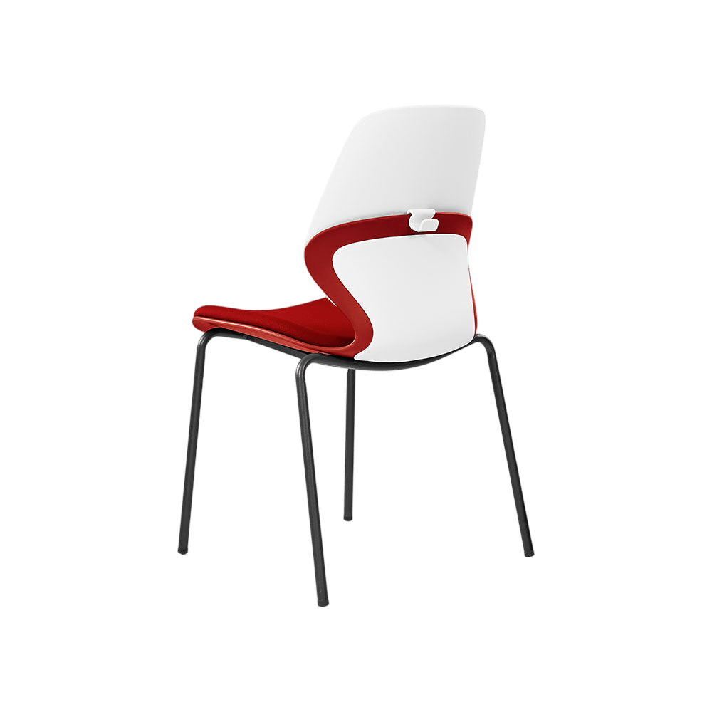 Kaleido White Back Steel Chair Black Fabric No
