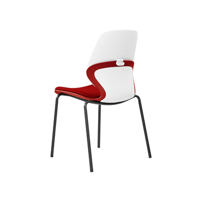 Kaleido White Back Steel Chair Black Fabric No