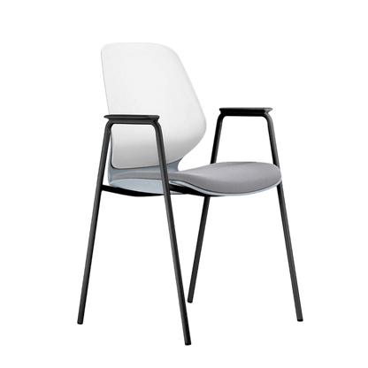 Kaleido White Back Steel Chair Black Fabric No