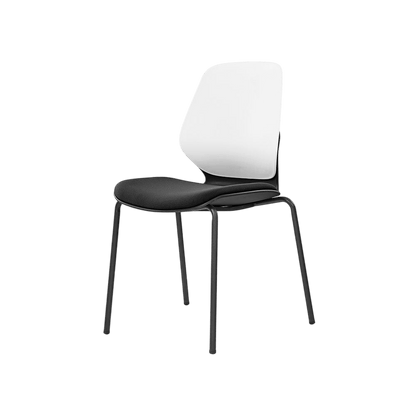 Kaleido White Back Steel Chair Black Fabric No