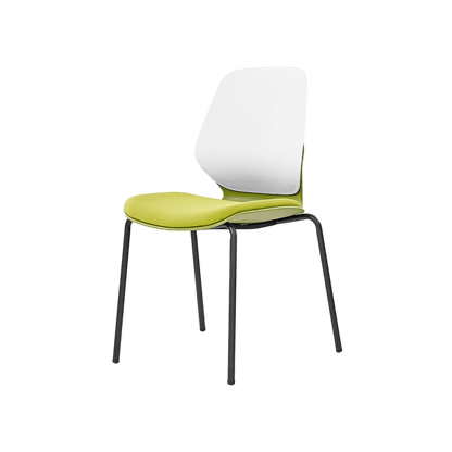 Kaleido White Back Steel Chair Black Fabric No