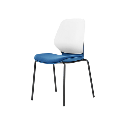 Kaleido White Back Steel Chair Black Fabric No