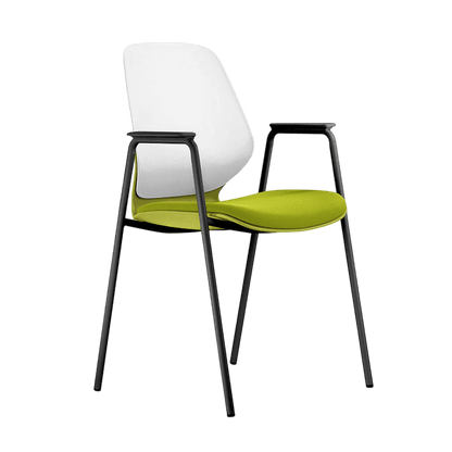 Kaleido White Back Steel Chair Black Fabric No