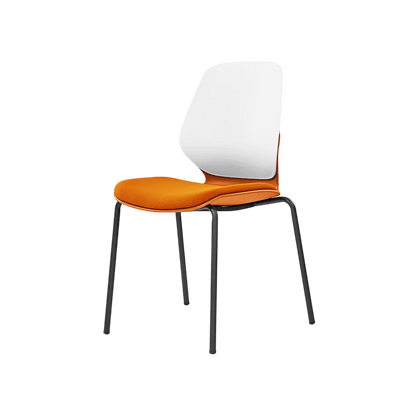 Kaleido White Back Steel Chair Black Fabric No