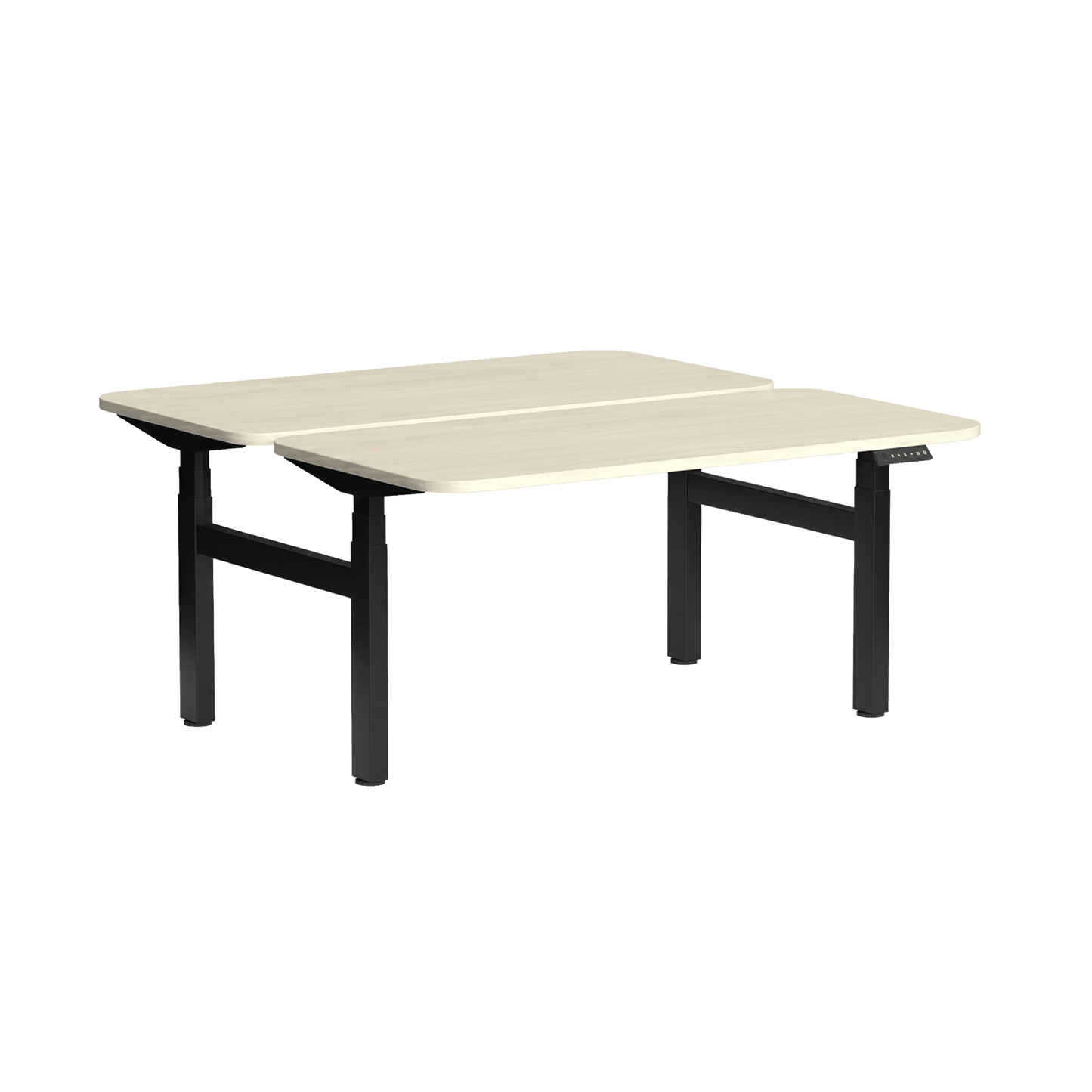Klass Curve 2 Person Sit Stand Back To Back Workstation 2 x 1500x750 Black Nordic Maple