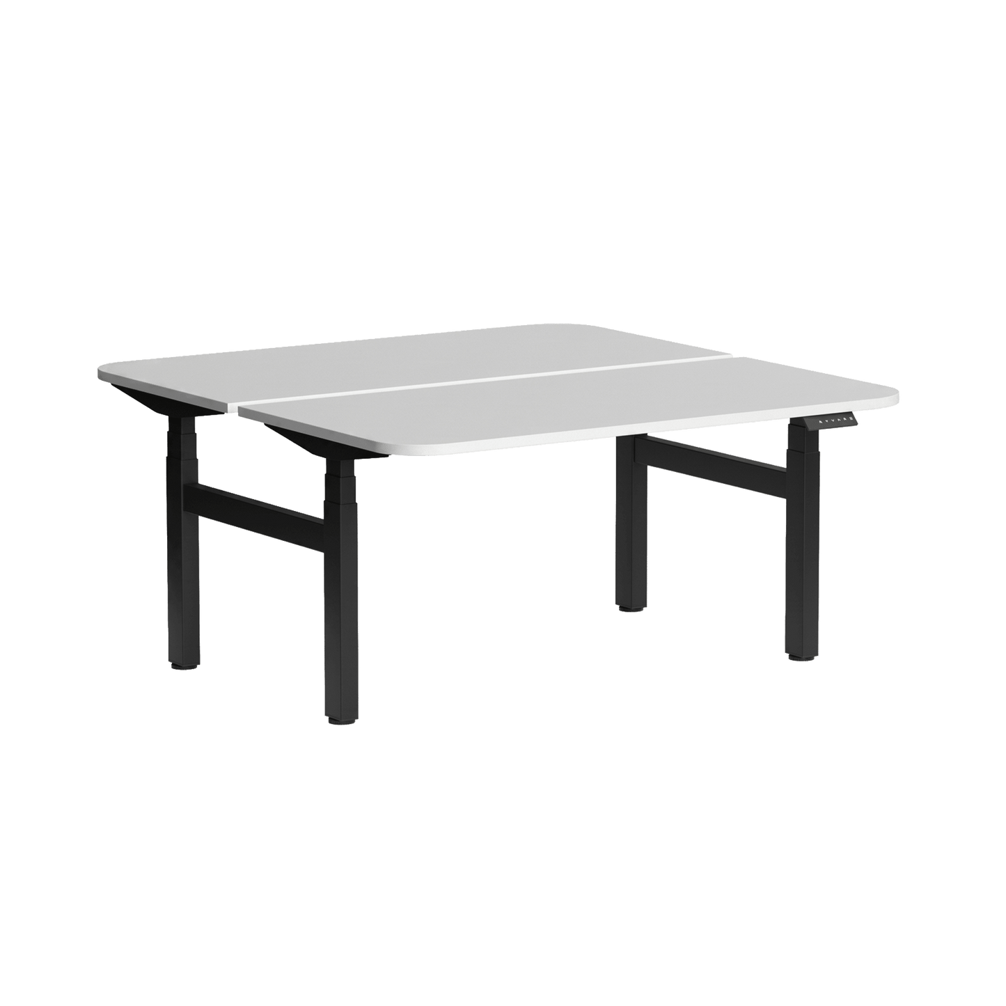 Klass Curve 2 Person Sit Stand Back To Back Workstation 2 x 1500x750 Black White