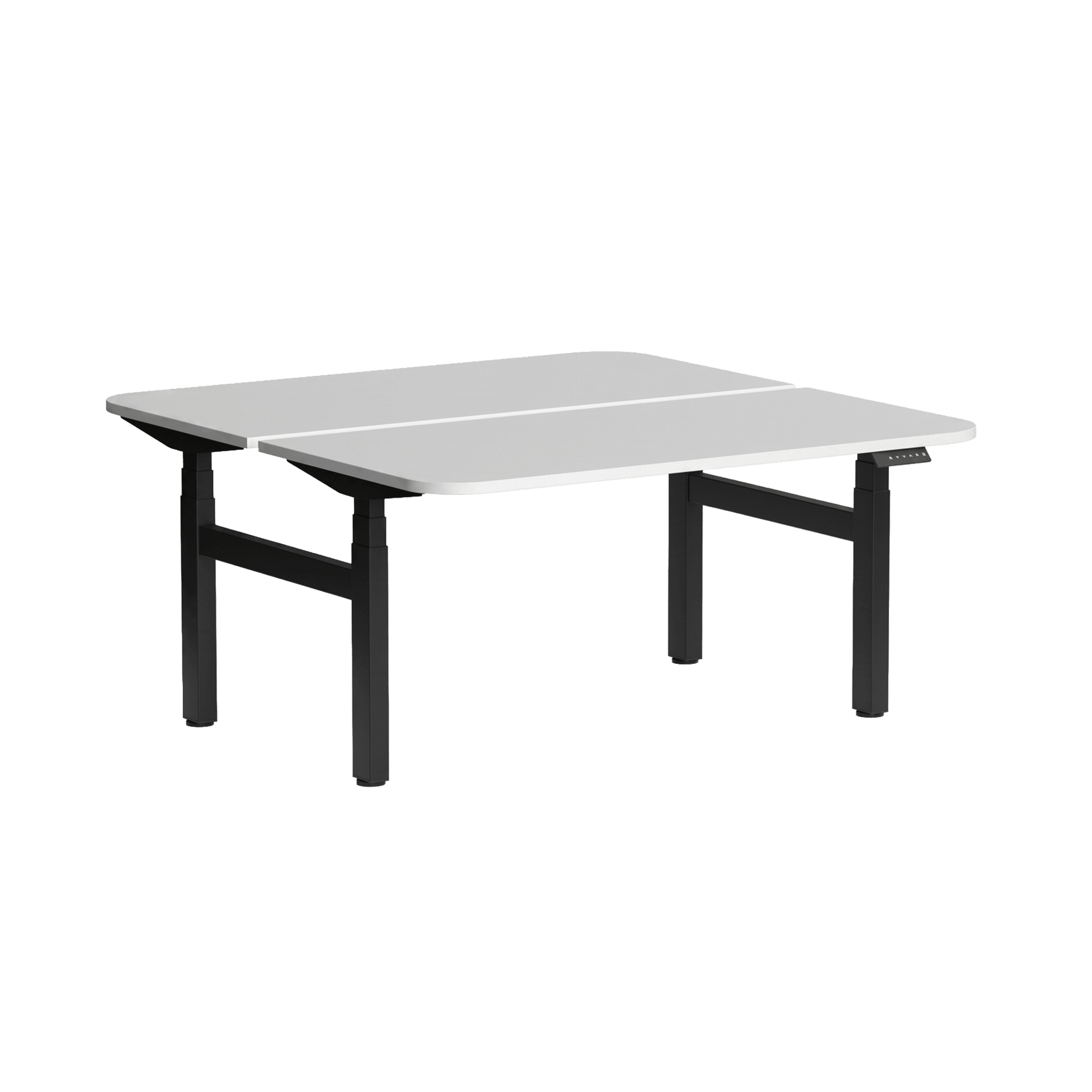 Klass Curve 2 Person Sit Stand Back To Back Workstation 2 x 1500x750 Black White