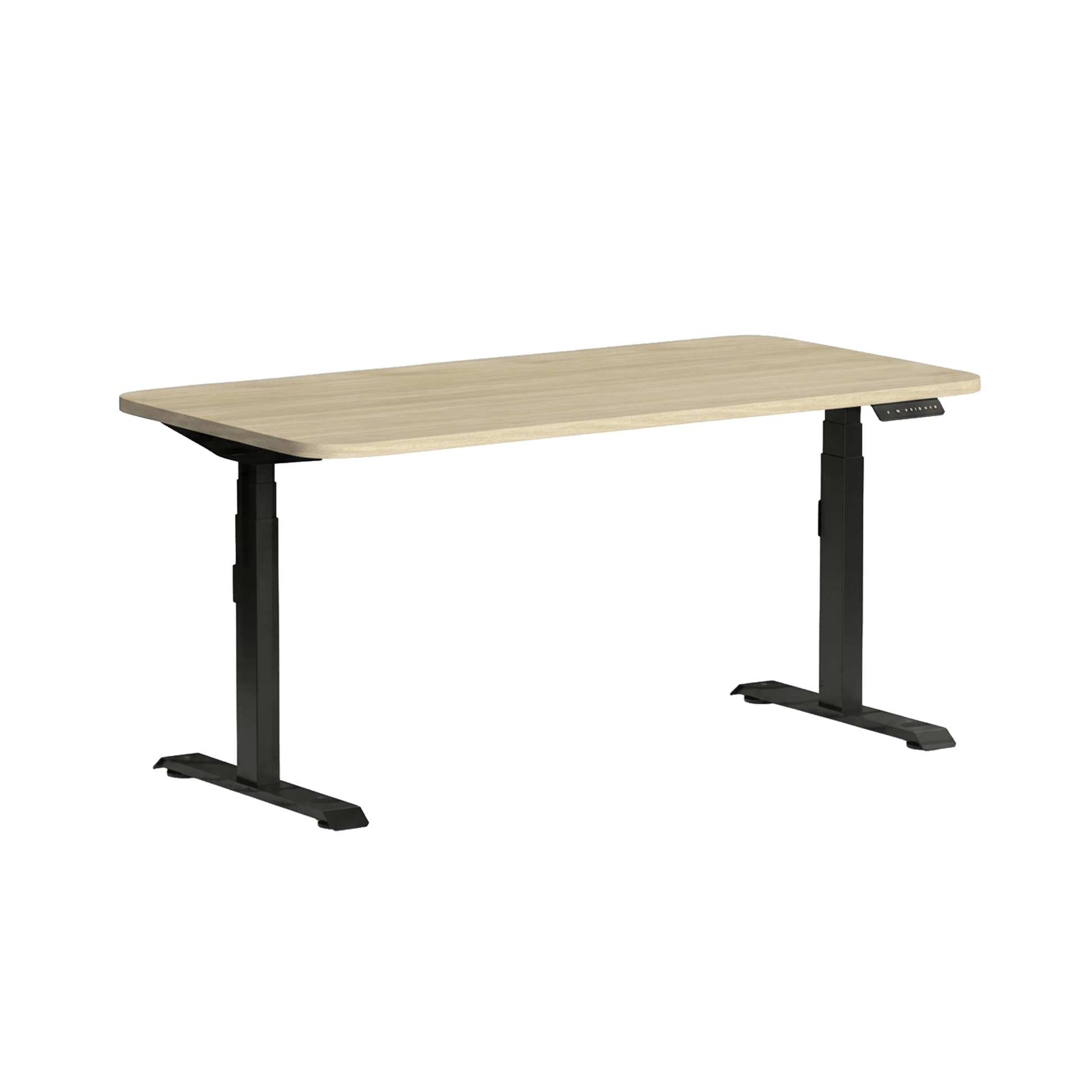 Klass Curve Height Adjustable Standing Desk 1500x750 Black New Oak Ravine