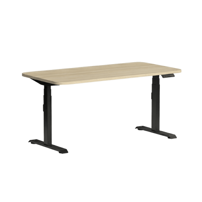 Klass Curve Height Adjustable Standing Desk 1500x750 Black New Oak Ravine
