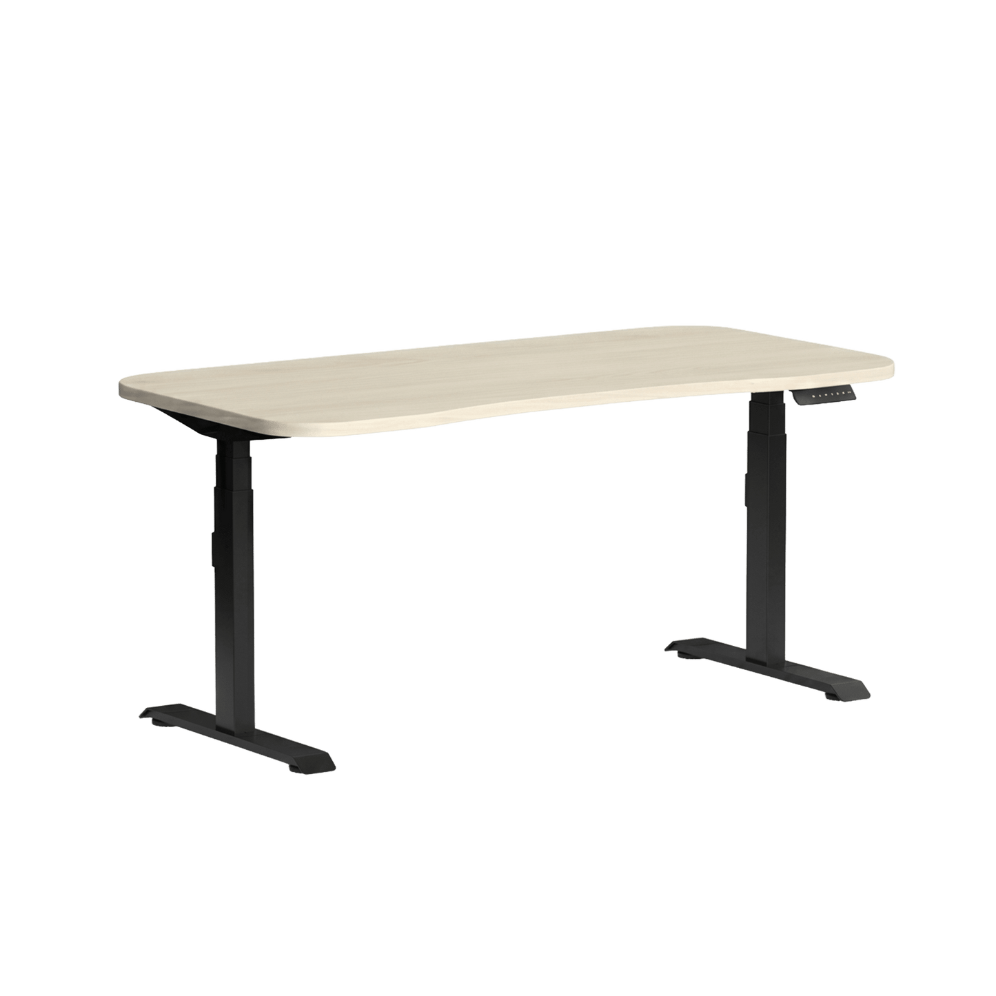 Klass Curve Height Adjustable Standing Desk 1500x750 Black Nordic Maple