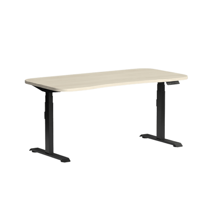 Klass Curve Height Adjustable Standing Desk 1500x750 Black Nordic Maple