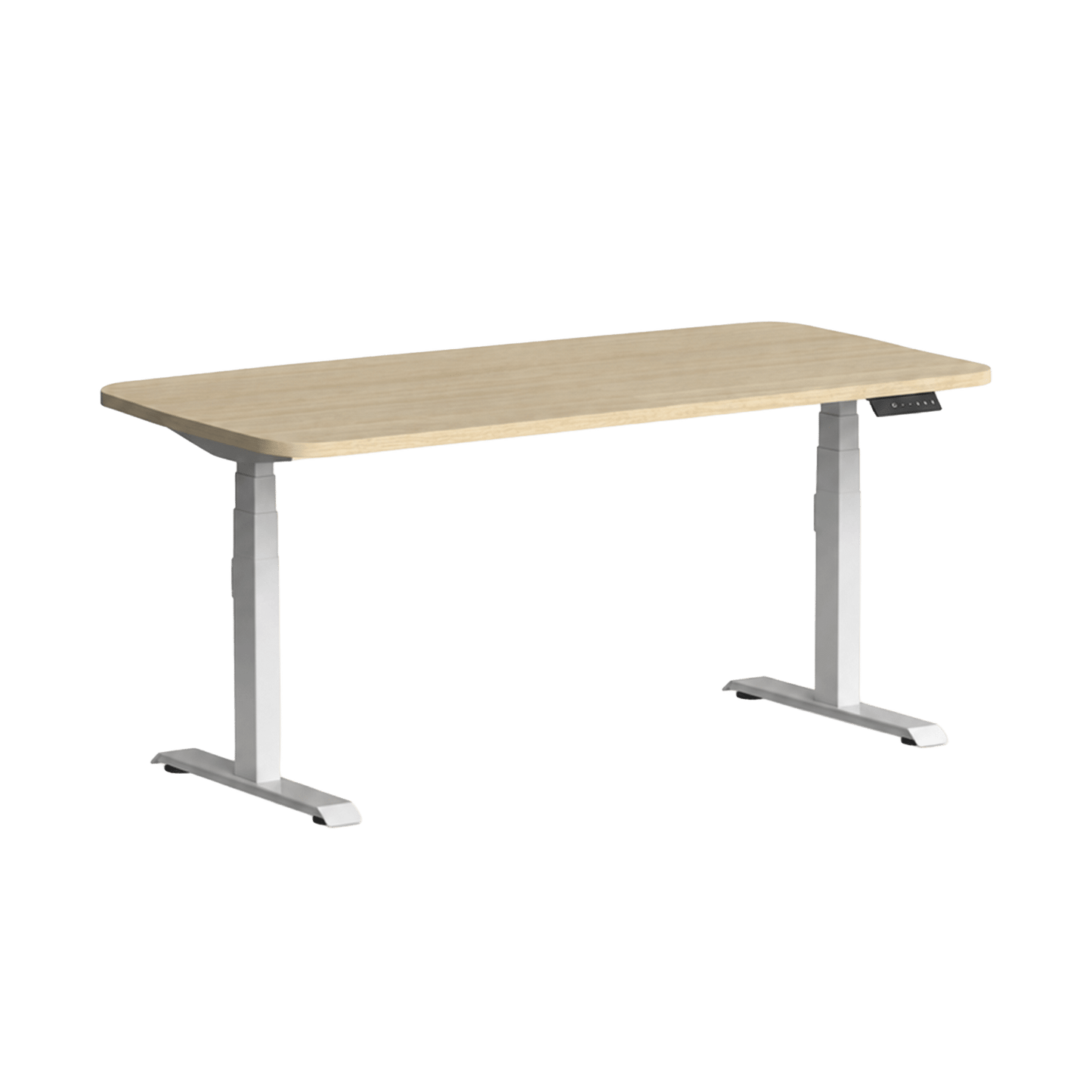 Klass Curve Height Adjustable Standing Desk 1500x750 White New Oak Ravine