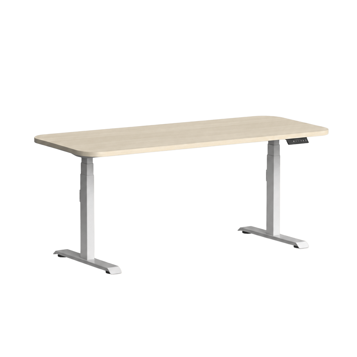 Klass Curve Height Adjustable Standing Desk 1500x750 White Nordic Maple