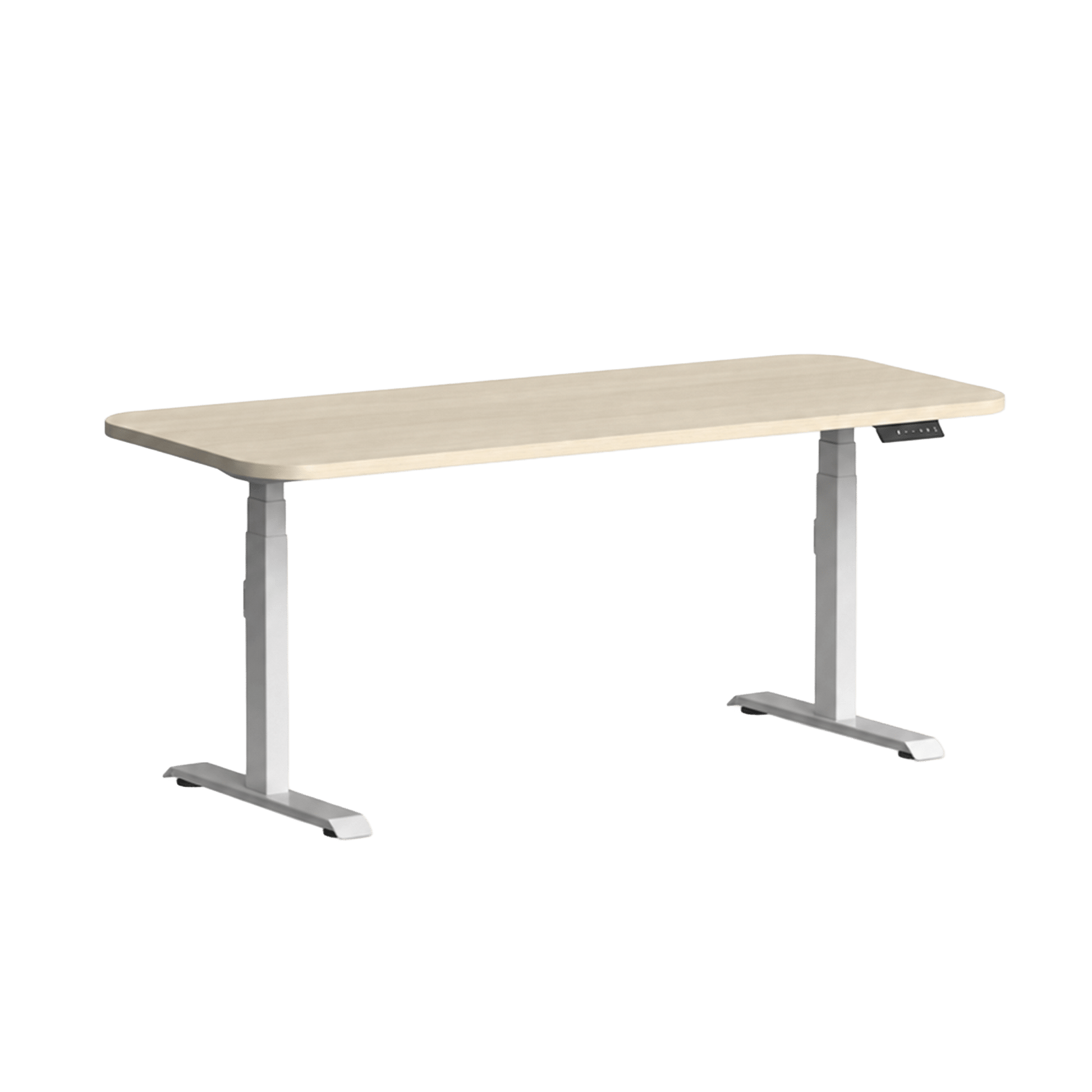 Klass Curve Height Adjustable Standing Desk 1500x750 White Nordic Maple
