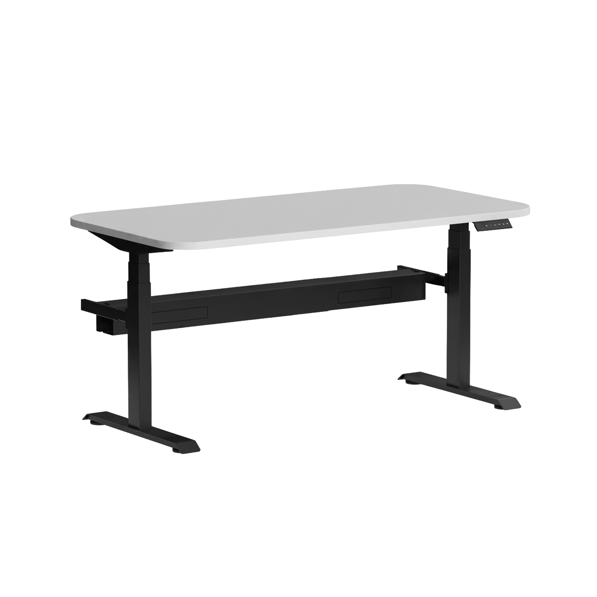 Klass Curve Height Adjustable Standing Desk with Cable Management 1500x750 Black White