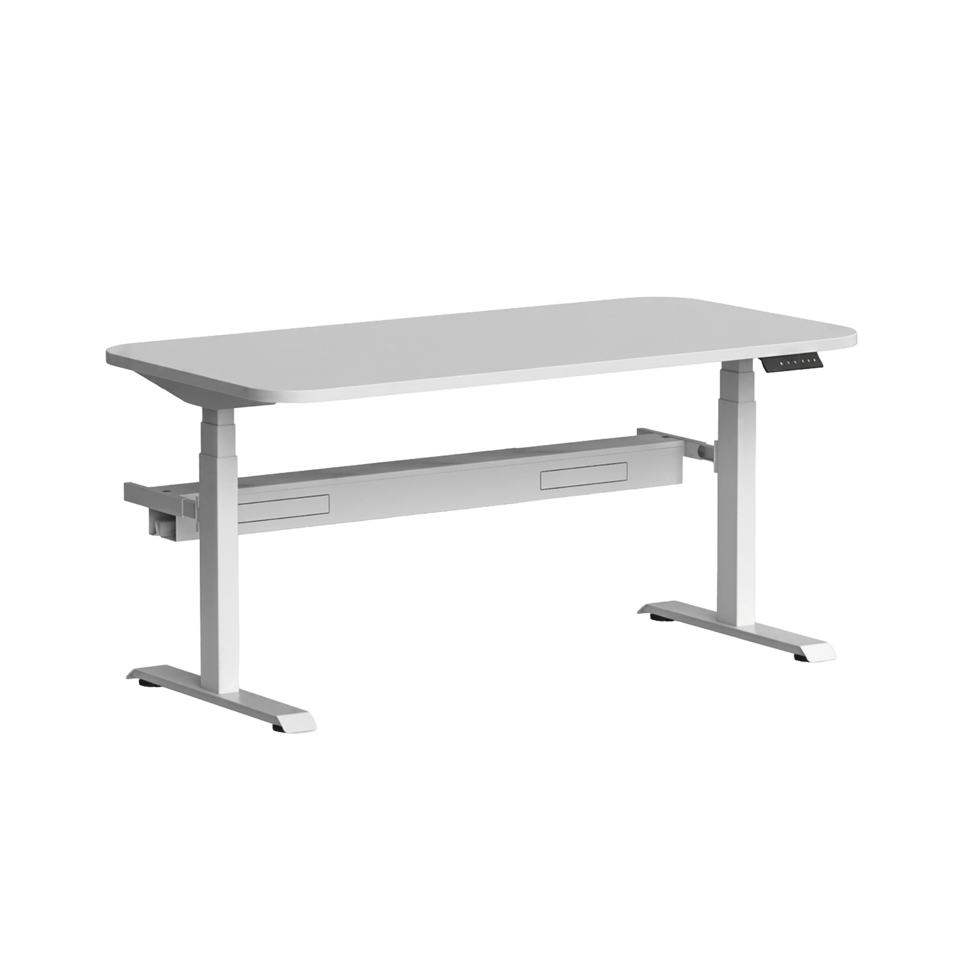 Klass Curve Height Adjustable Standing Desk with Cable Management 1500x750 White White
