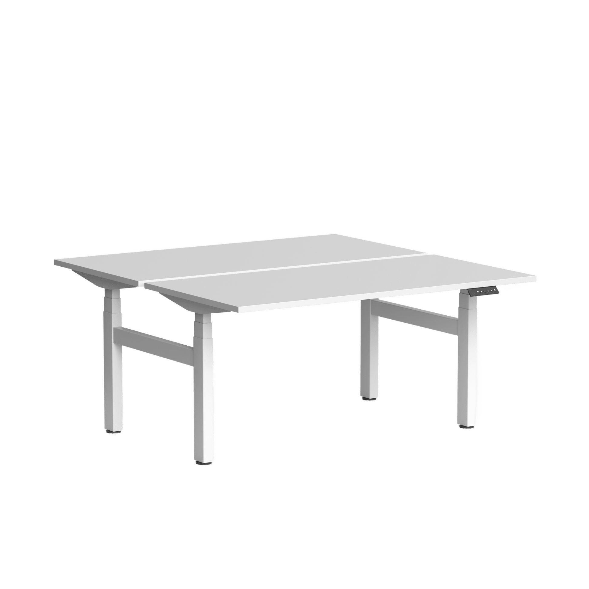 Klass Double Sided 2 Person Height Adjustable Desk 1200x600 / White Powdercoat / White