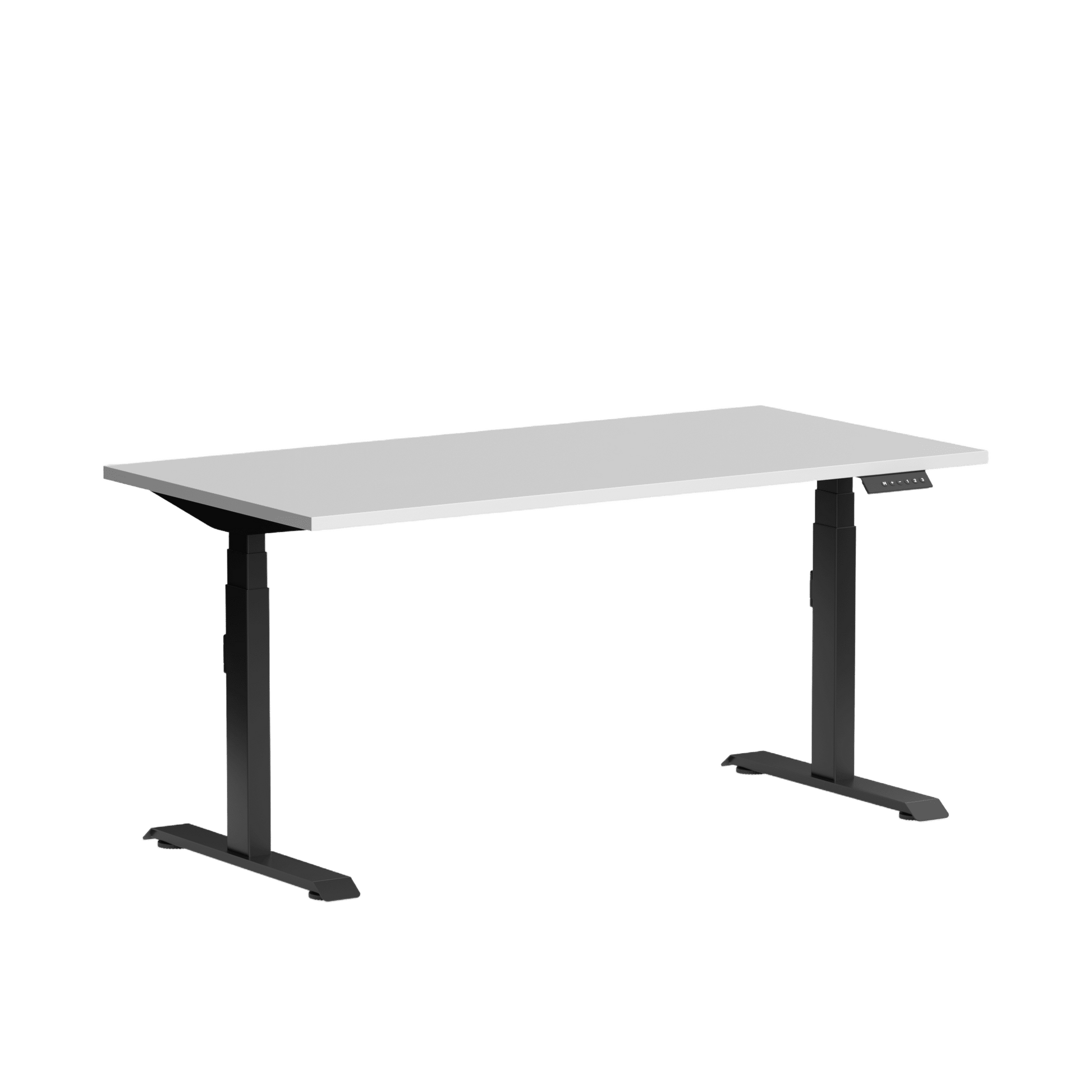 Klass Single Straight Height Ajustable Desk 1200x600 Black White - Office Furniture Company