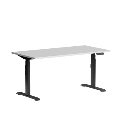 Klass Single Straight Height Ajustable Desk 1200x600 Black White - Office Furniture Company