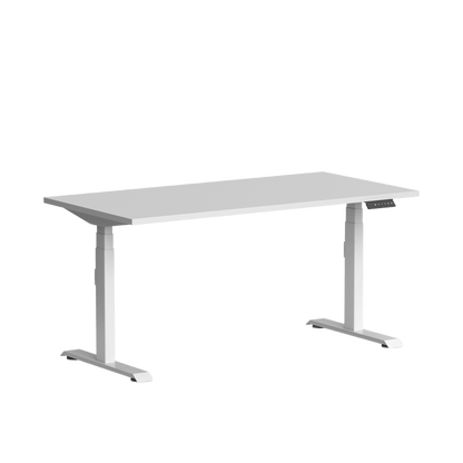 Klass Single Straight Height Ajustable Desk 1200x600 White White - Office Furniture Company