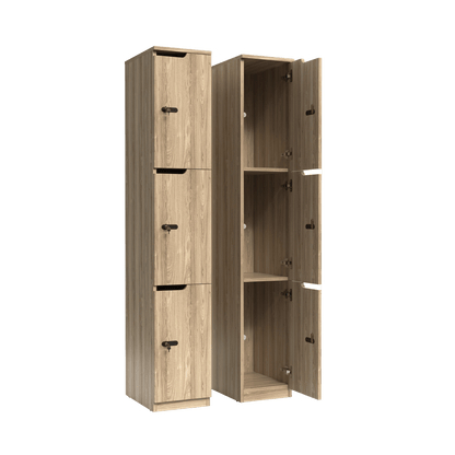 Knox 3 Door Melamine Locker New Oak Ravine