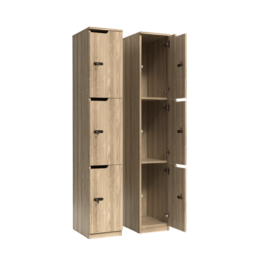 Knox 3 Door Melamine Locker New Oak Ravine