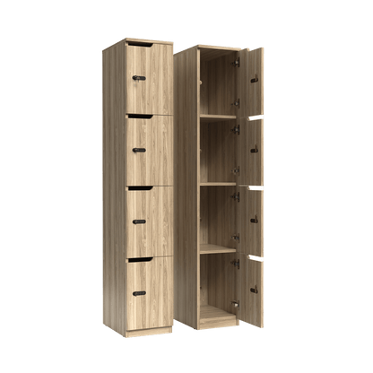 Knox 4 Door Melamine Locker New Oak Ravine