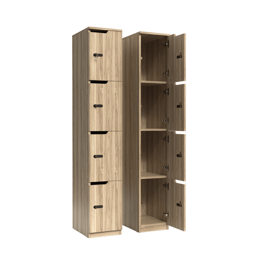 Knox 4 Door Melamine Locker New Oak Ravine