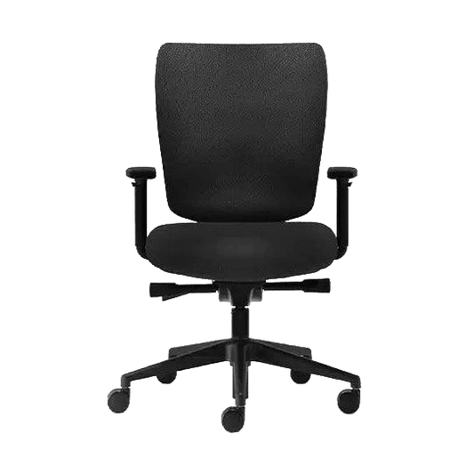 Linear Ergonomic Office Task Chair Adjustable Arms / Synchro Mechanism / Black Plastic Base