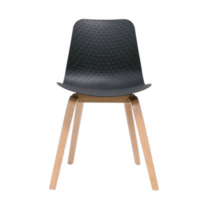 Lucid Visitor Chair Black Timber Leg Frame - Office Furniture Company