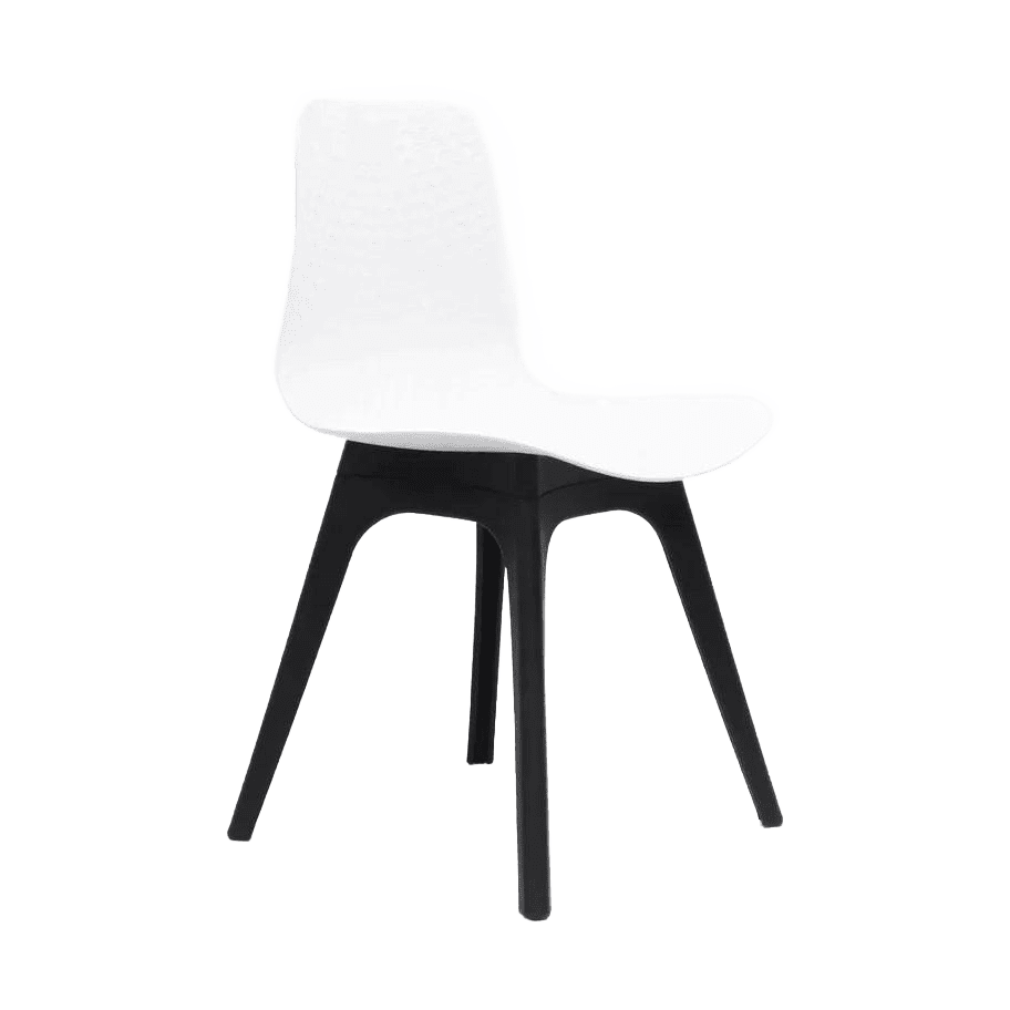 Lucid Visitor Chair White Black Leg Frame - Office Furniture Company