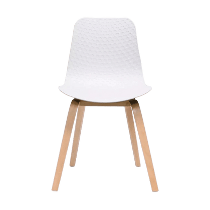 Lucid Visitor Chair White Timber Leg Frame - Office Furniture Company